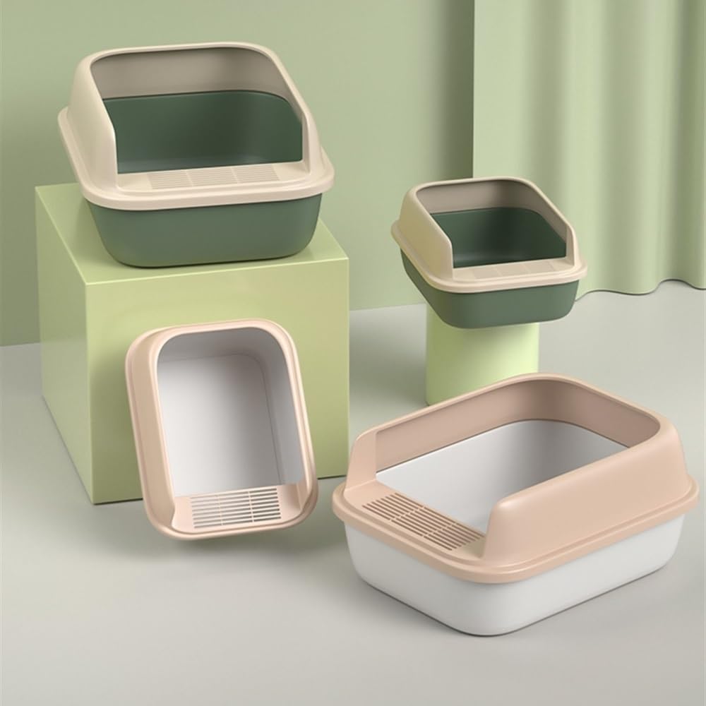 Semi-Open Cat Litter Box with High Sides S336