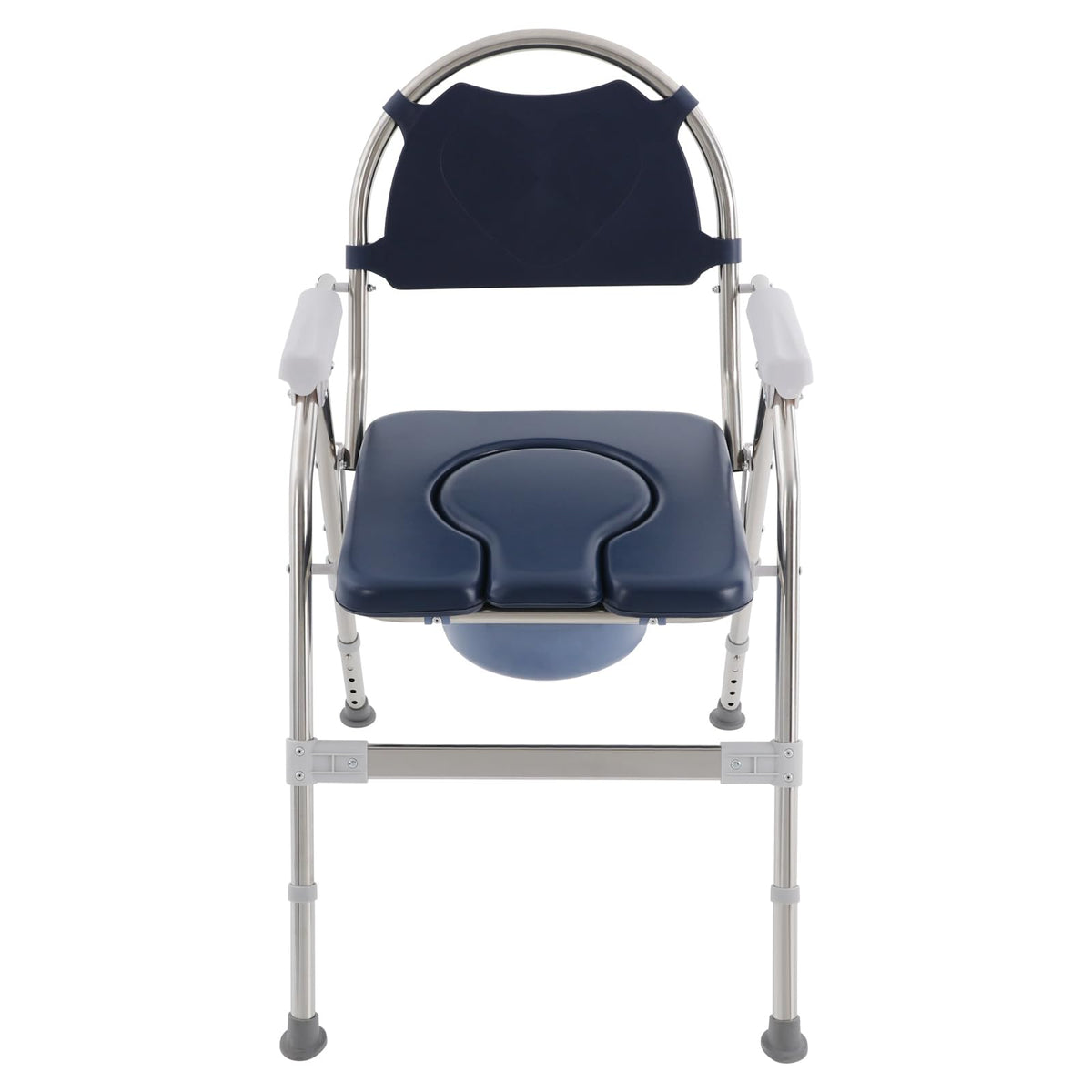 3 in 1 Commode Chair with Arms, Adjustable Height, Padded Seat, Toilet Bucket V5239