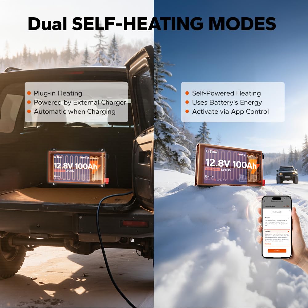 12V 100Ah Self-Heating LiFePO4 Battery Z31935