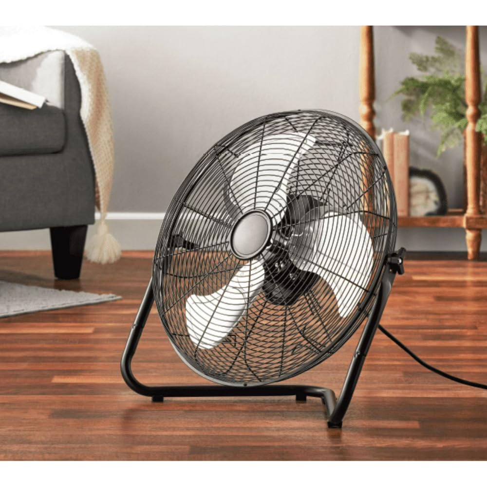 20 Inch 3-Speed Black Metal Floor Fan I52008