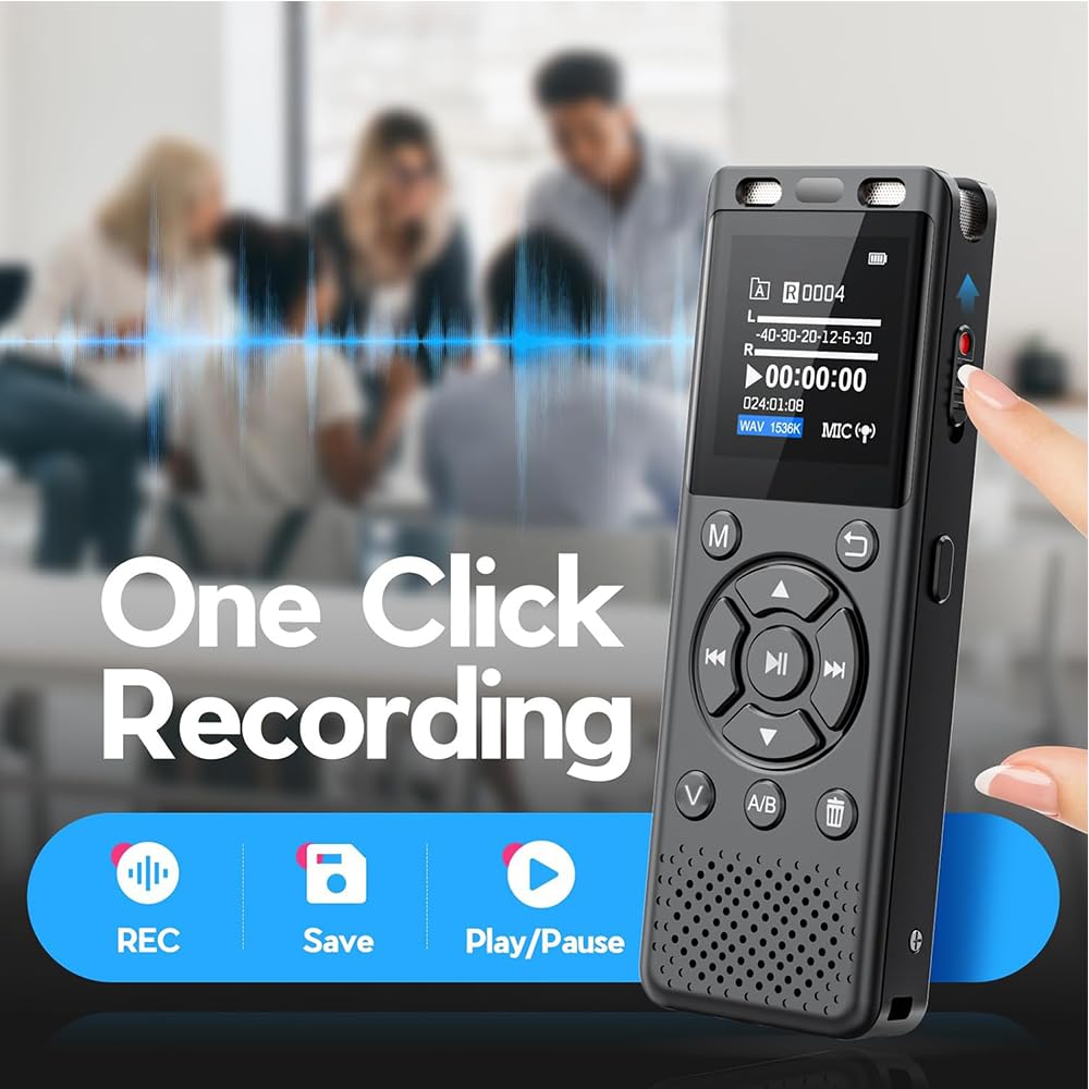 64GB Digital Voice Recorder with Playback E7213