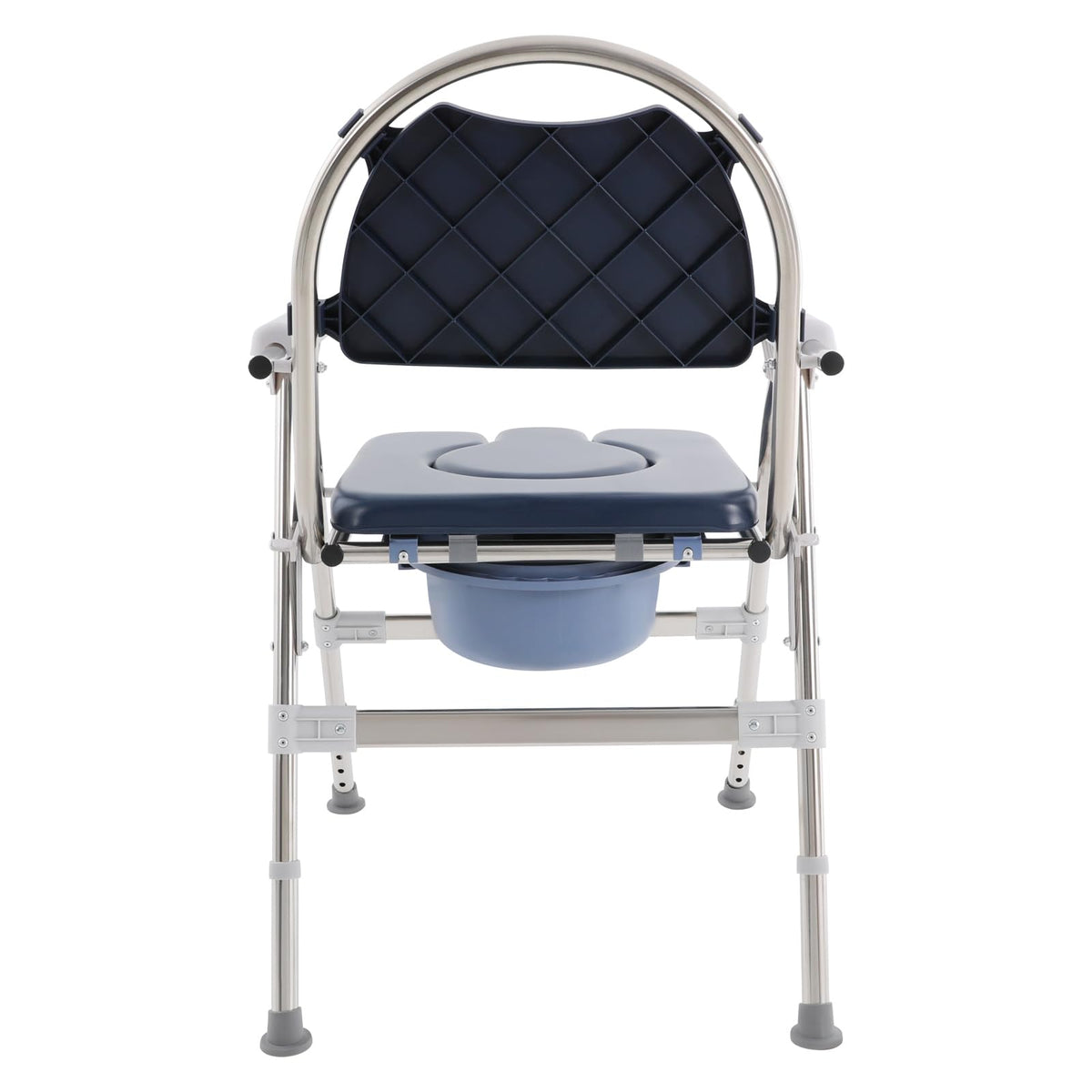 3 in 1 Commode Chair with Arms, Adjustable Height, Padded Seat, Toilet Bucket V5239