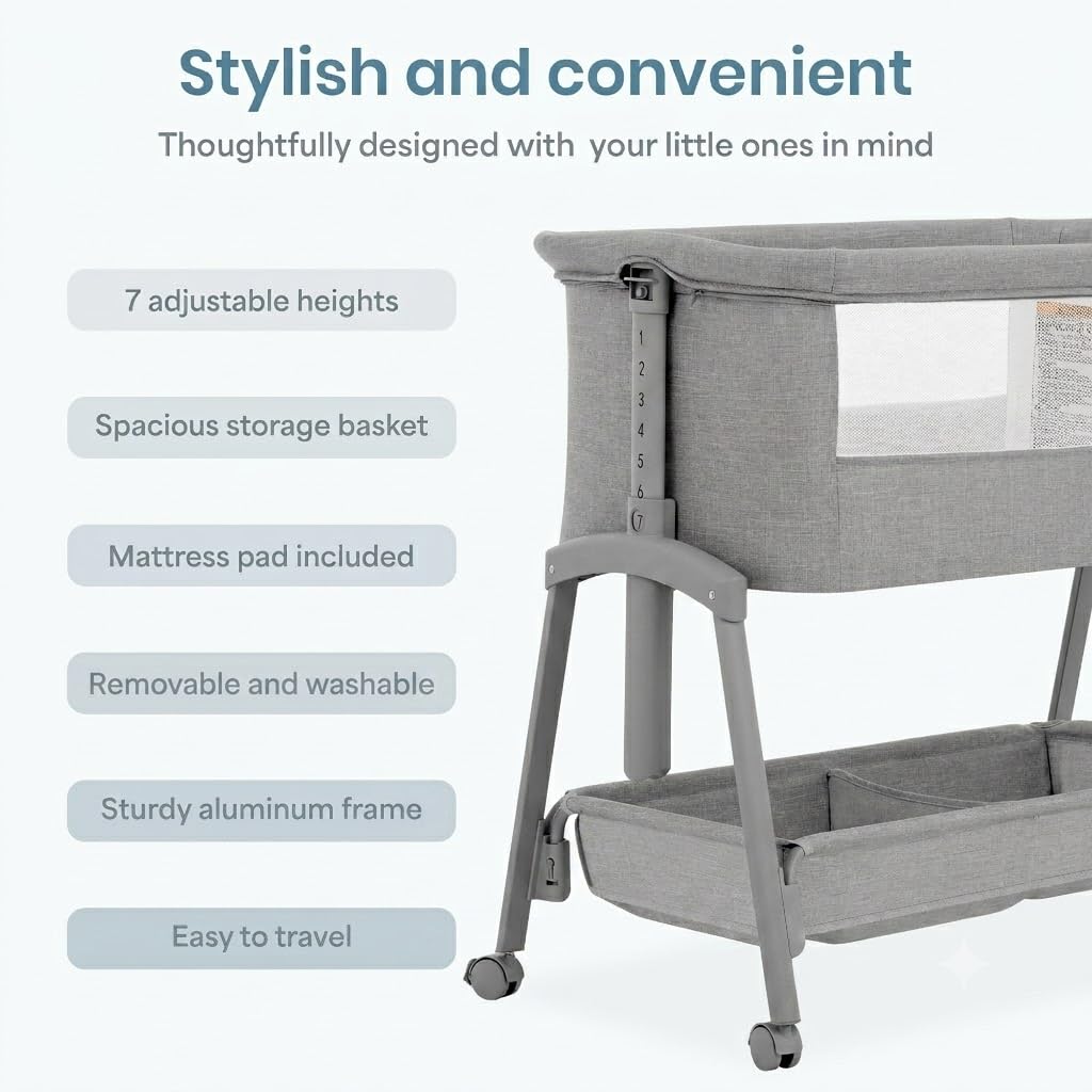 Foldable Portable Bassinet - Gray U41568