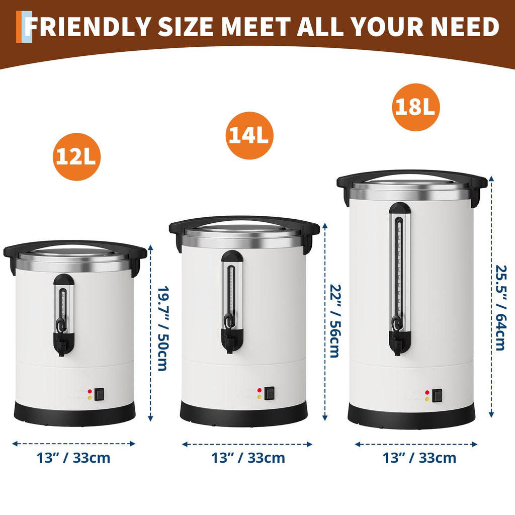 12L 80-Cup Double-Wall Stainless Steel Electric Coffee Urn W82485