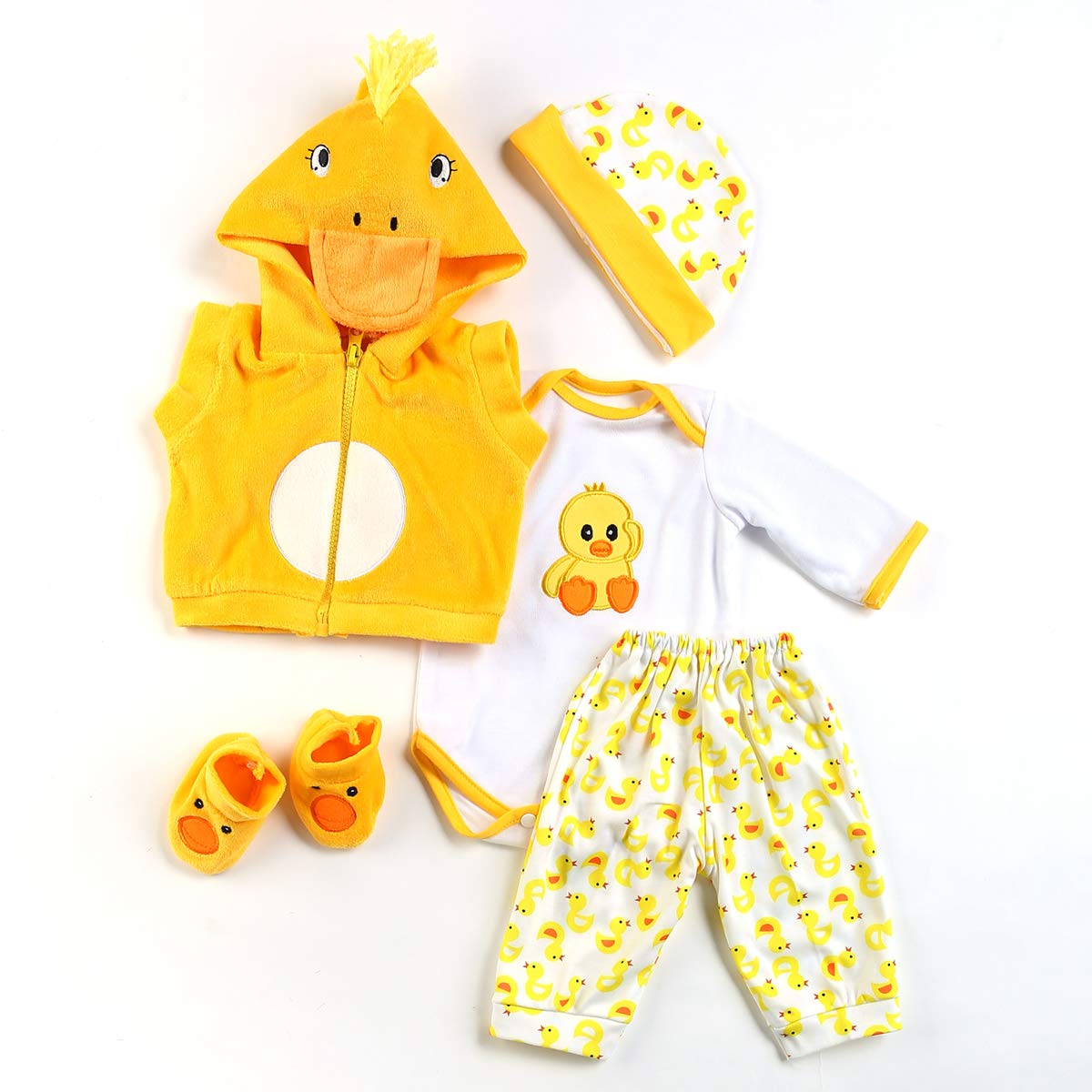 22 inch Yellow Duck 5pcs Doll Clothes Set O761680