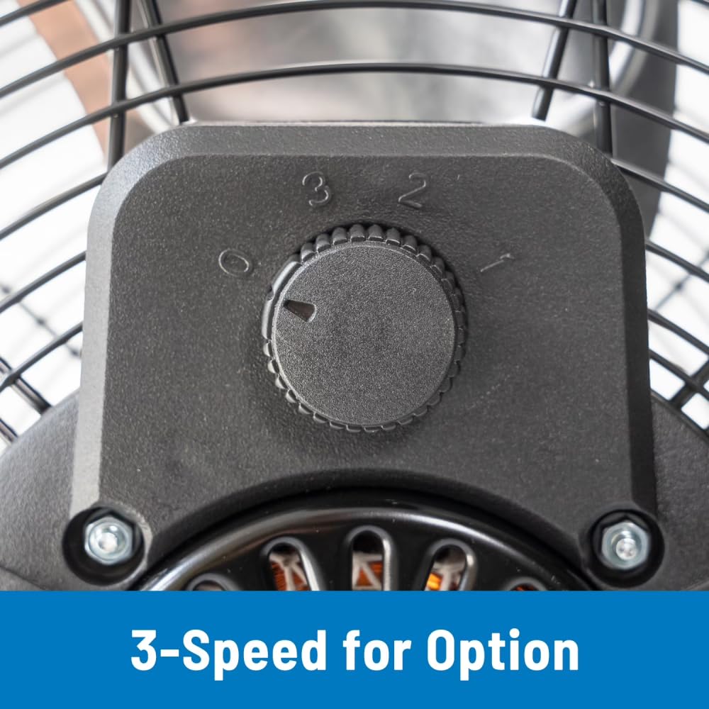 20 Inch 3-Speed Black Metal Floor Fan I52008