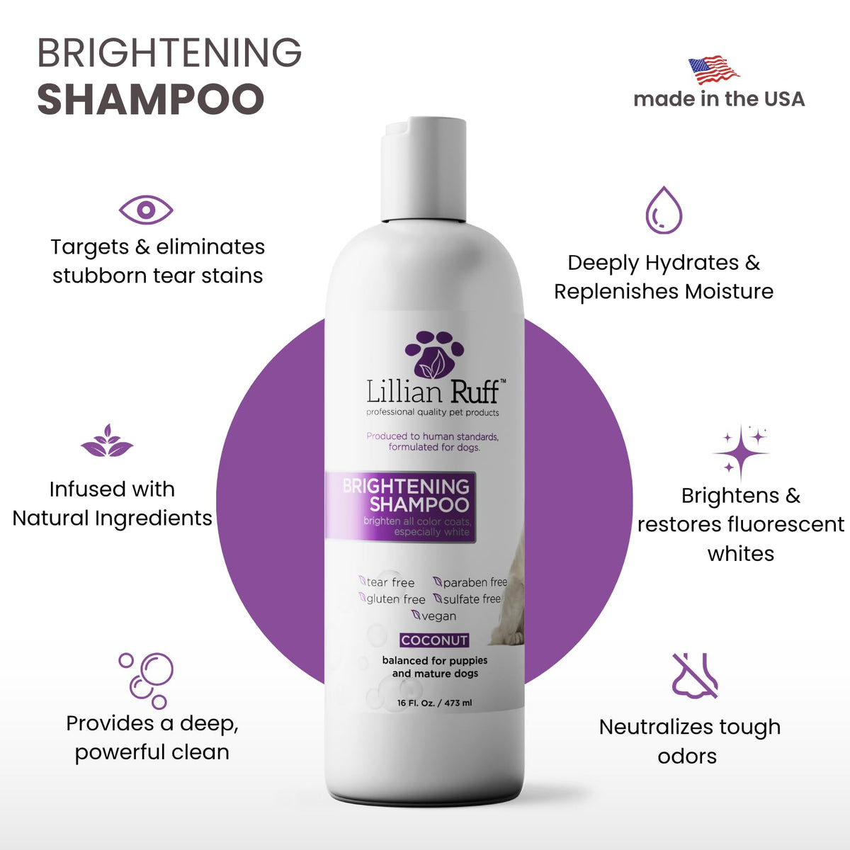 Brightening Dog Shampoo with Aloe & Provitamin B5 16oz J41911