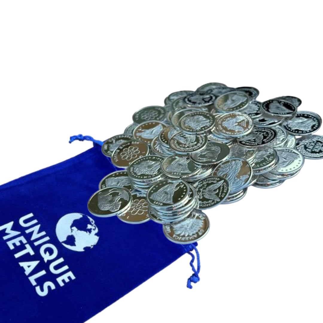 10 One Gram .999 Pure Silver Coins with Jewelry Pouch U8776