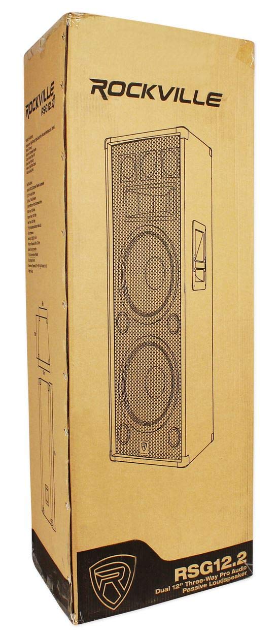 Dual 12" 3-Way 8-Ohm Passive PA Speaker, 2-Pack I560097