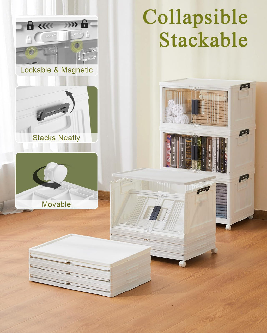 48QT Storage Bins with Lids, 4 Pack O84575