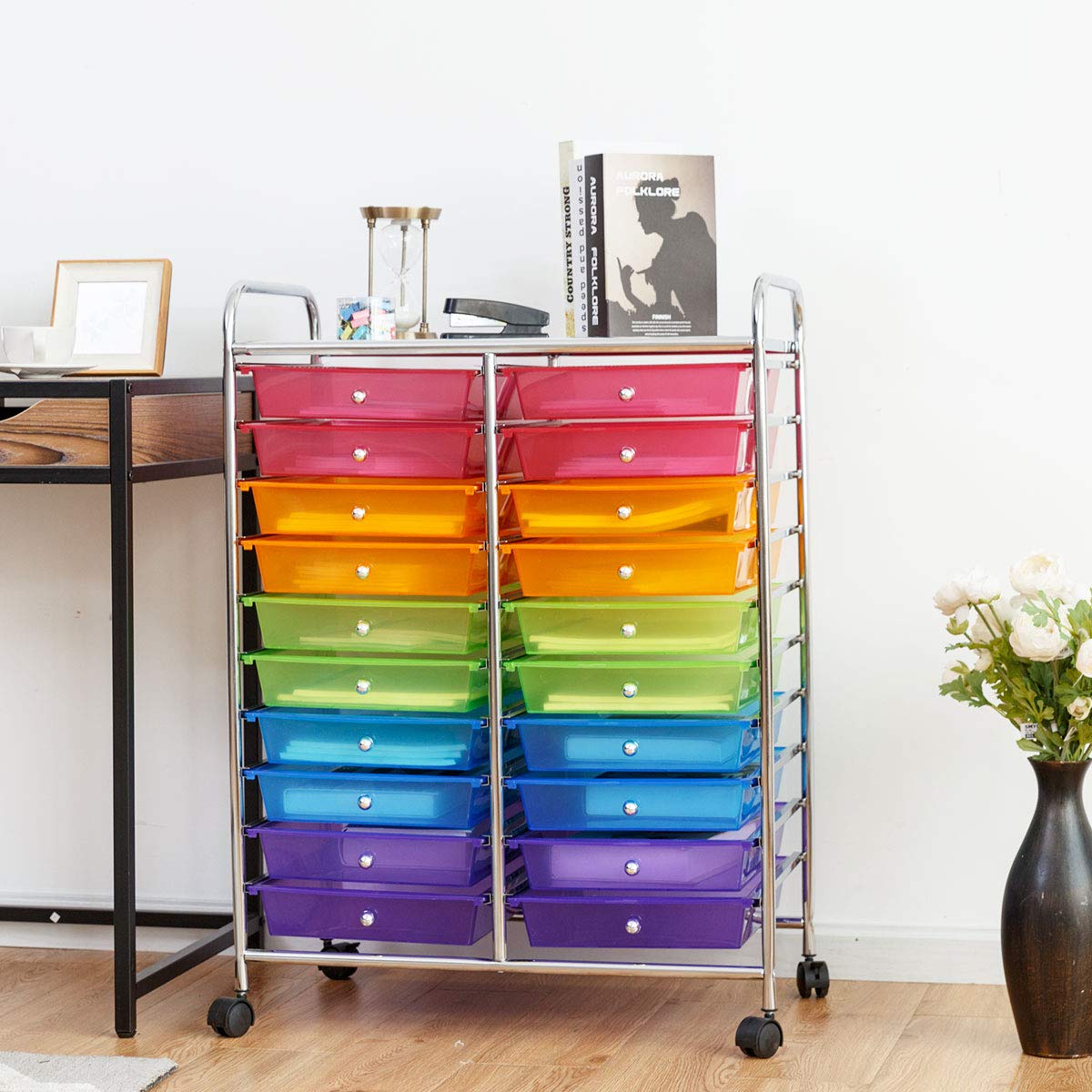 20 Drawer Rolling Storage Cart Organizer F958981