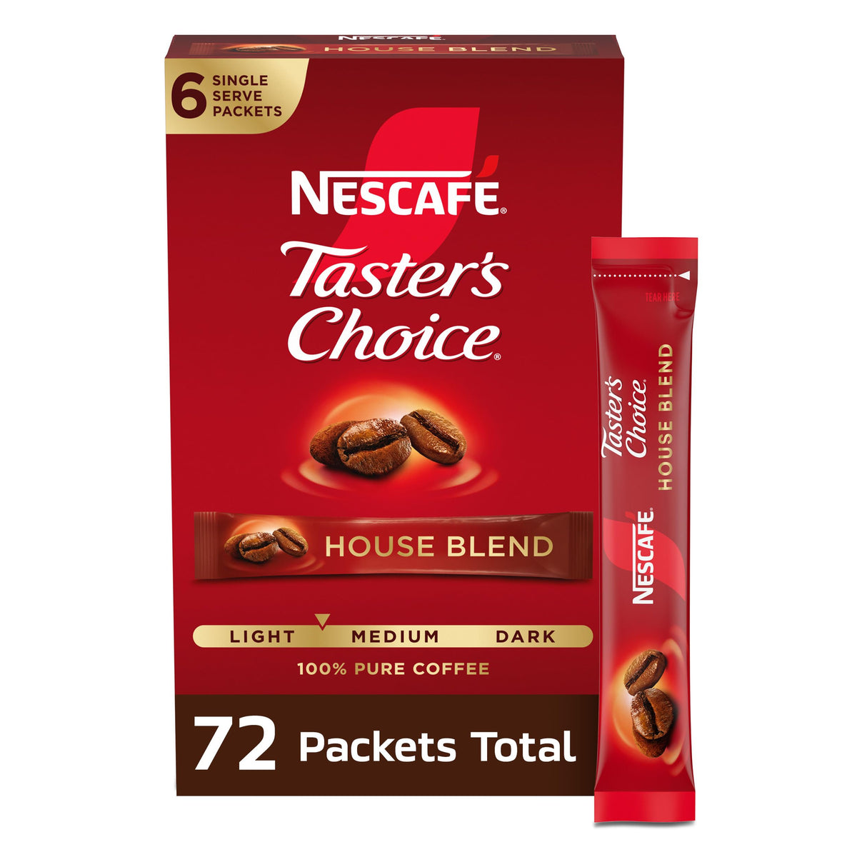 Instant Coffee Packets Light Medium Roast 72 Packets G5290