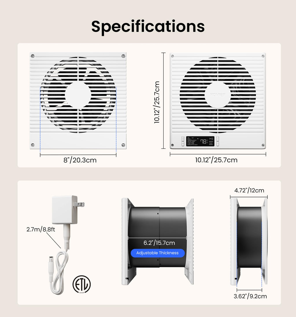 8" Room to Room Ventilation Fan with Remote V8369