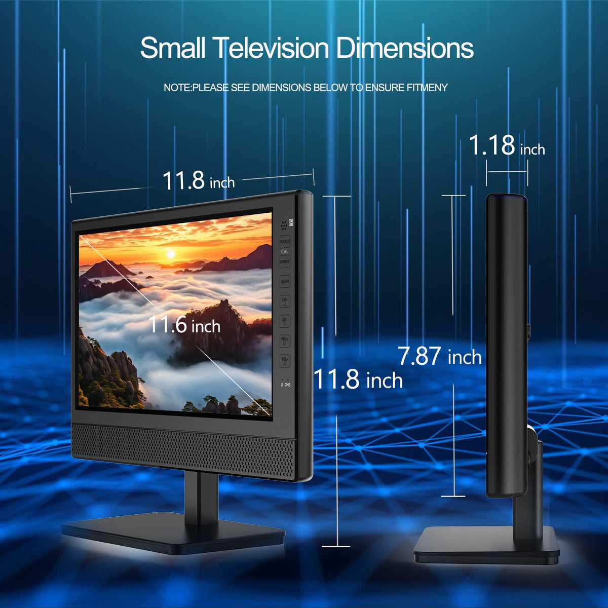 12” Portable Flat Screen TV with Digital Tuner T314
