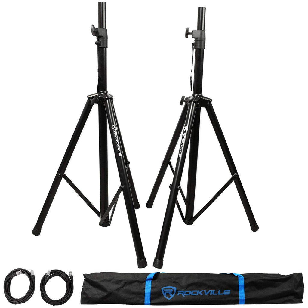 8" Powered DJ PA Speaker 2-Pack with Stands D577432