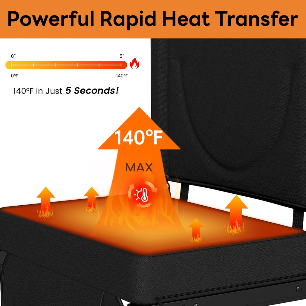 Black Heated Folding Stadium Seat W242152