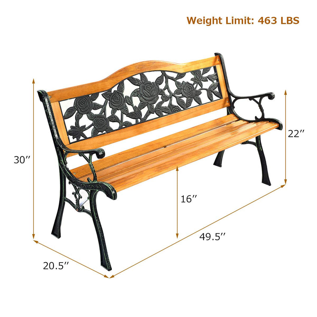 50 Inch Hardwood Frame Patio Bench I377535