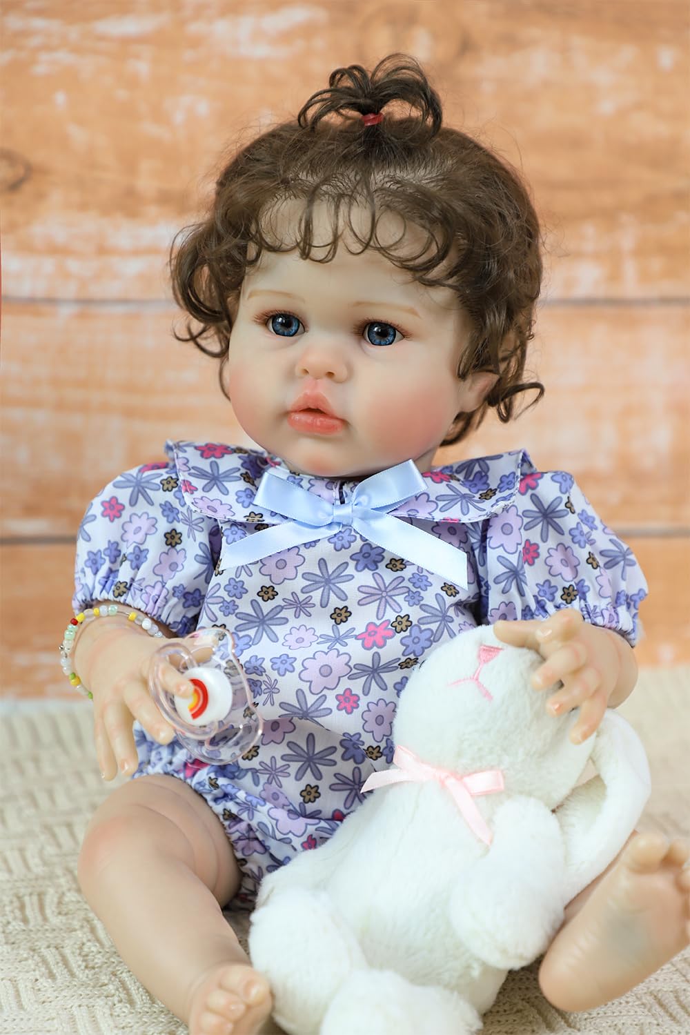20 Inch Silicone Reborn Baby Doll with Curly Hair T698