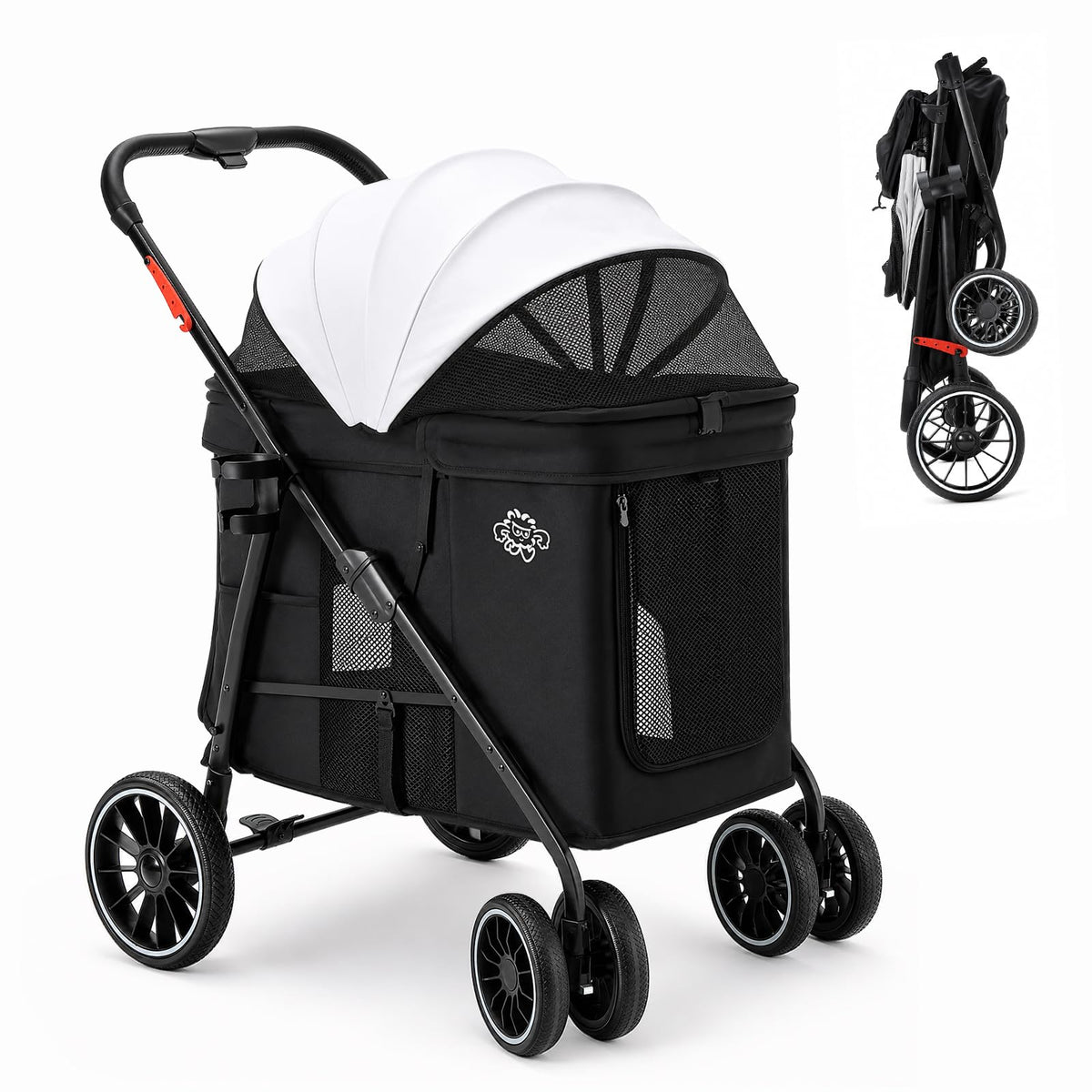 Black Foldable Dog Stroller T38868