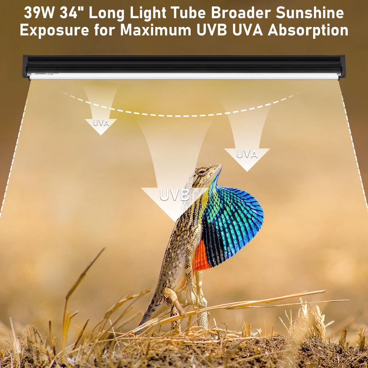 39W UVA UVB Reptile Light Fixture 34 Inch O201