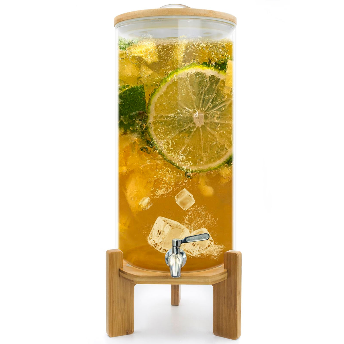 3 Gallon Glass Drink Dispenser with Spigot O67618