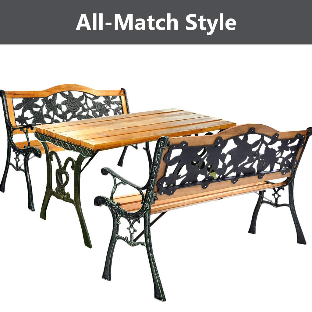50 Inch Hardwood Frame Patio Bench I377535