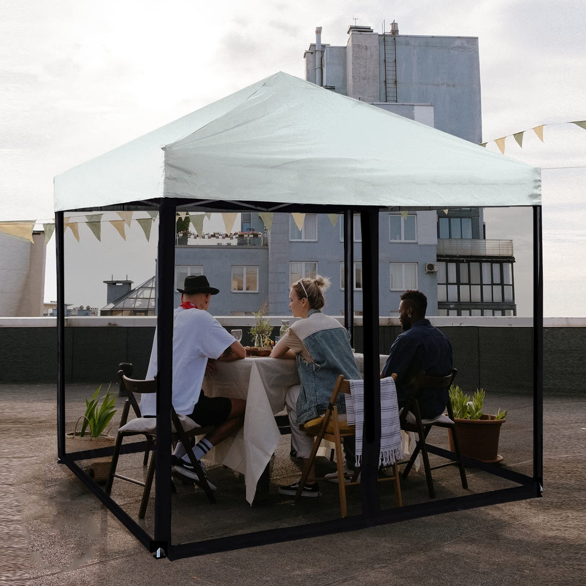 Mosquito Net with Zipper for Camping and Patio Gazebo F985432
