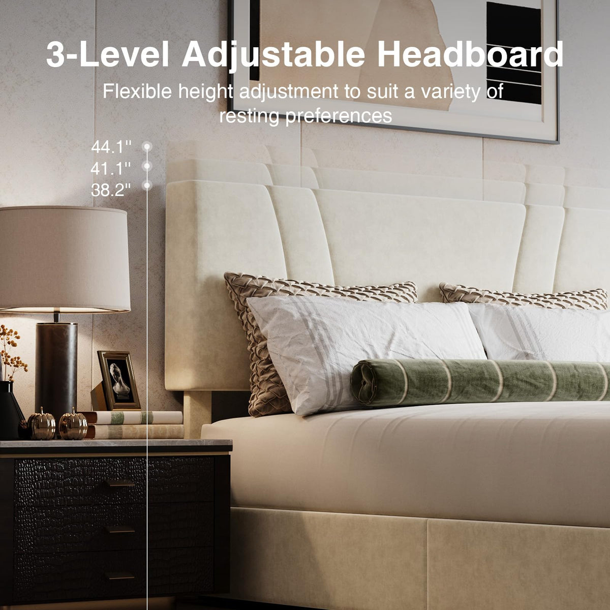 White Queen Lift Up Storage Bed Frame D48741