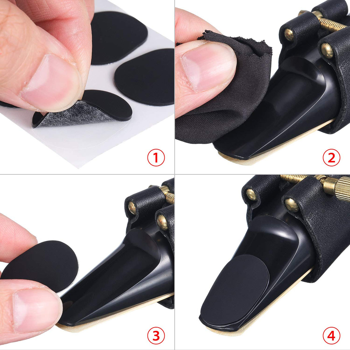 32 Pieces 0.8 mm Saxophone and Clarinet Mouthpiece Cushion Black L66472