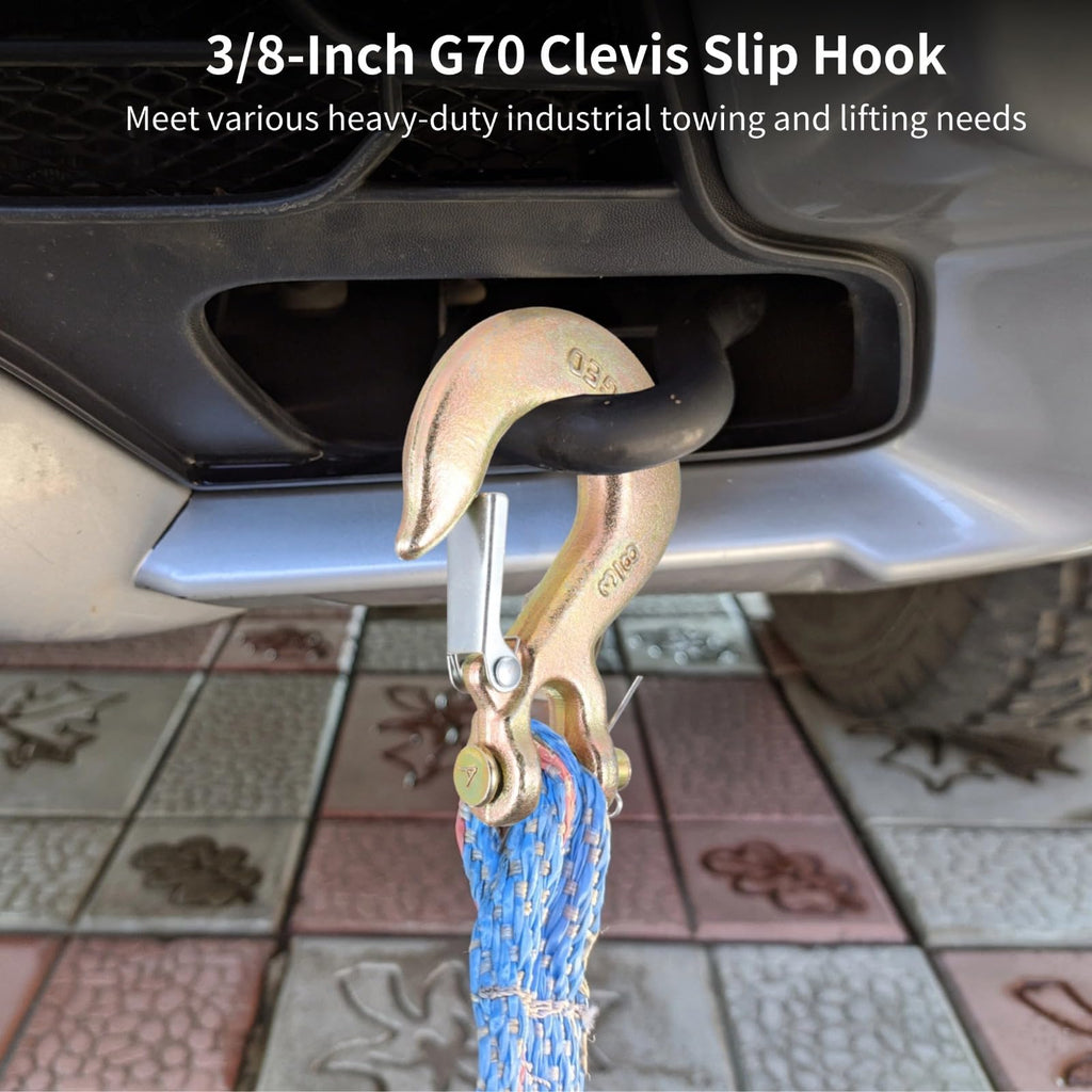 4-Pack 3/8-Inch Clevis Slip Hooks with Safety Latch B2797