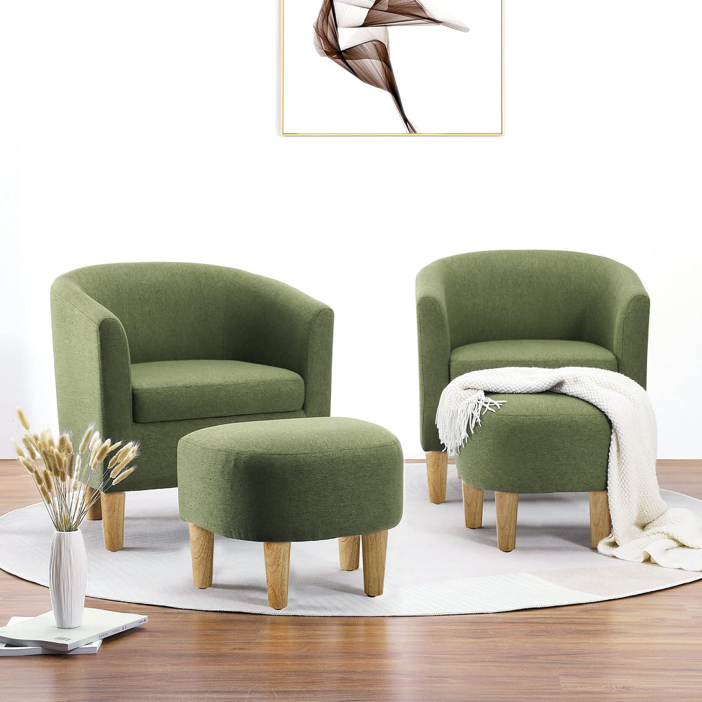Green Accent Chair with Ottoman K5039