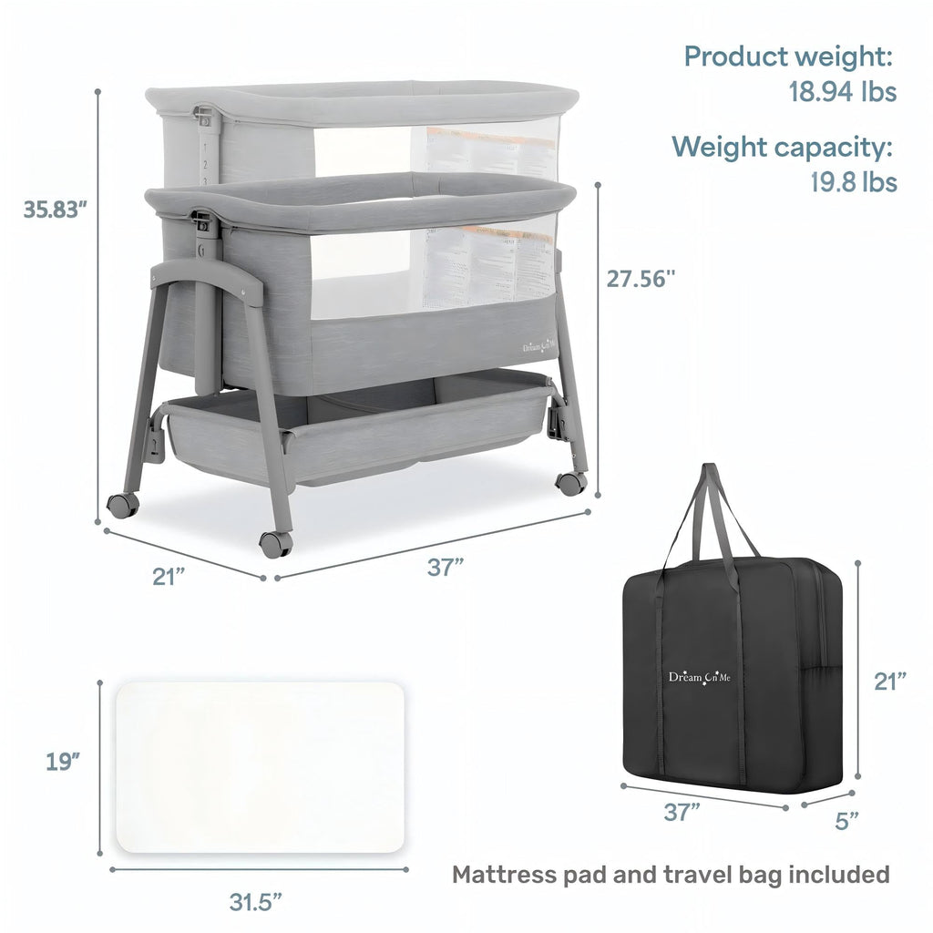 Foldable Portable Bassinet - Gray U41568