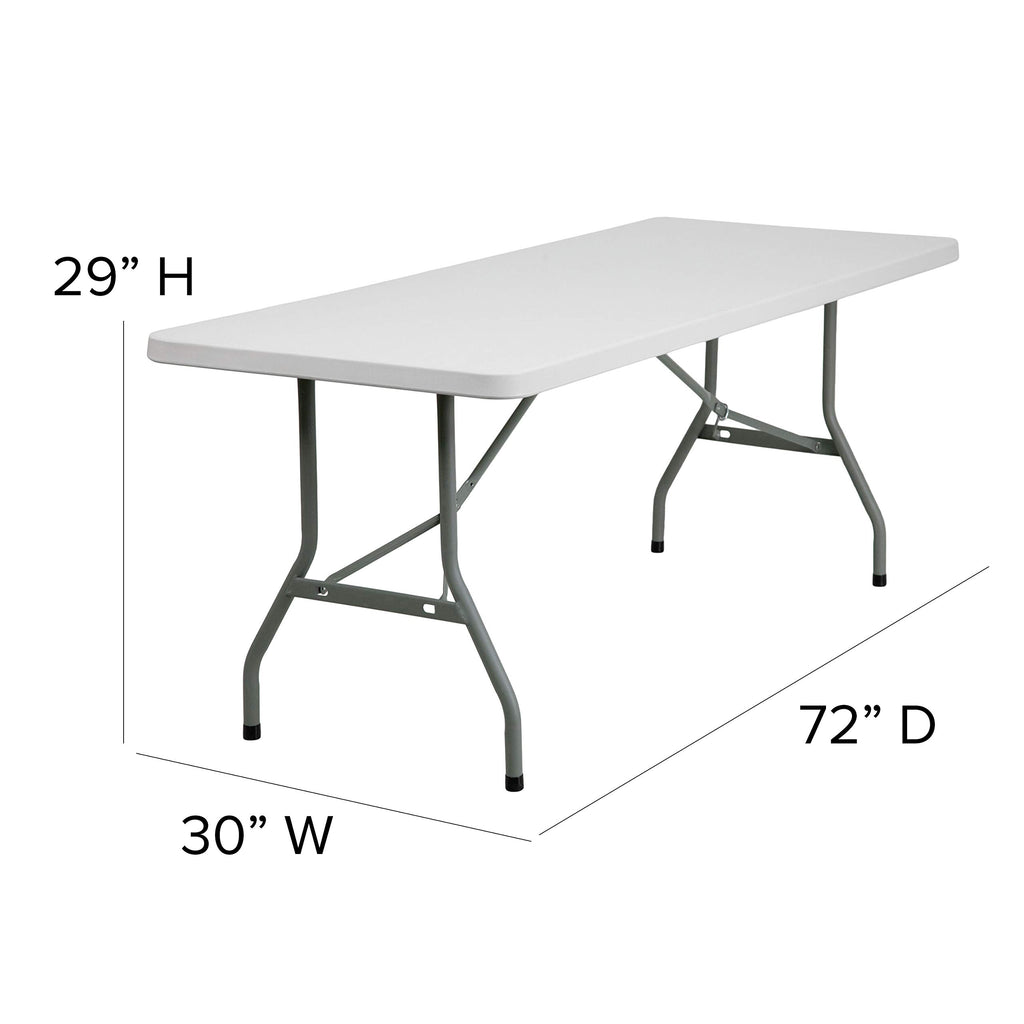 6-Foot White Plastic Folding Table M434525