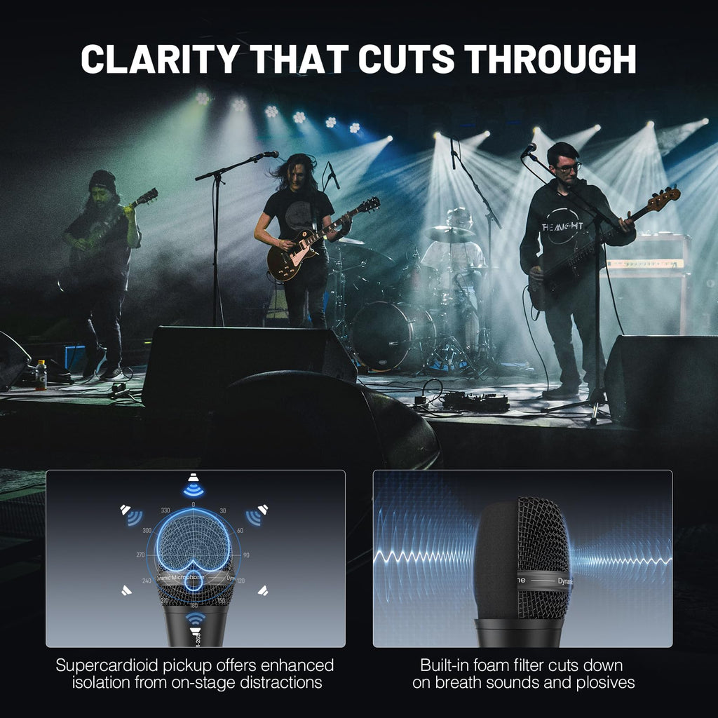 Supercardioid Dynamic Vocal Microphone with XLR Cable I633