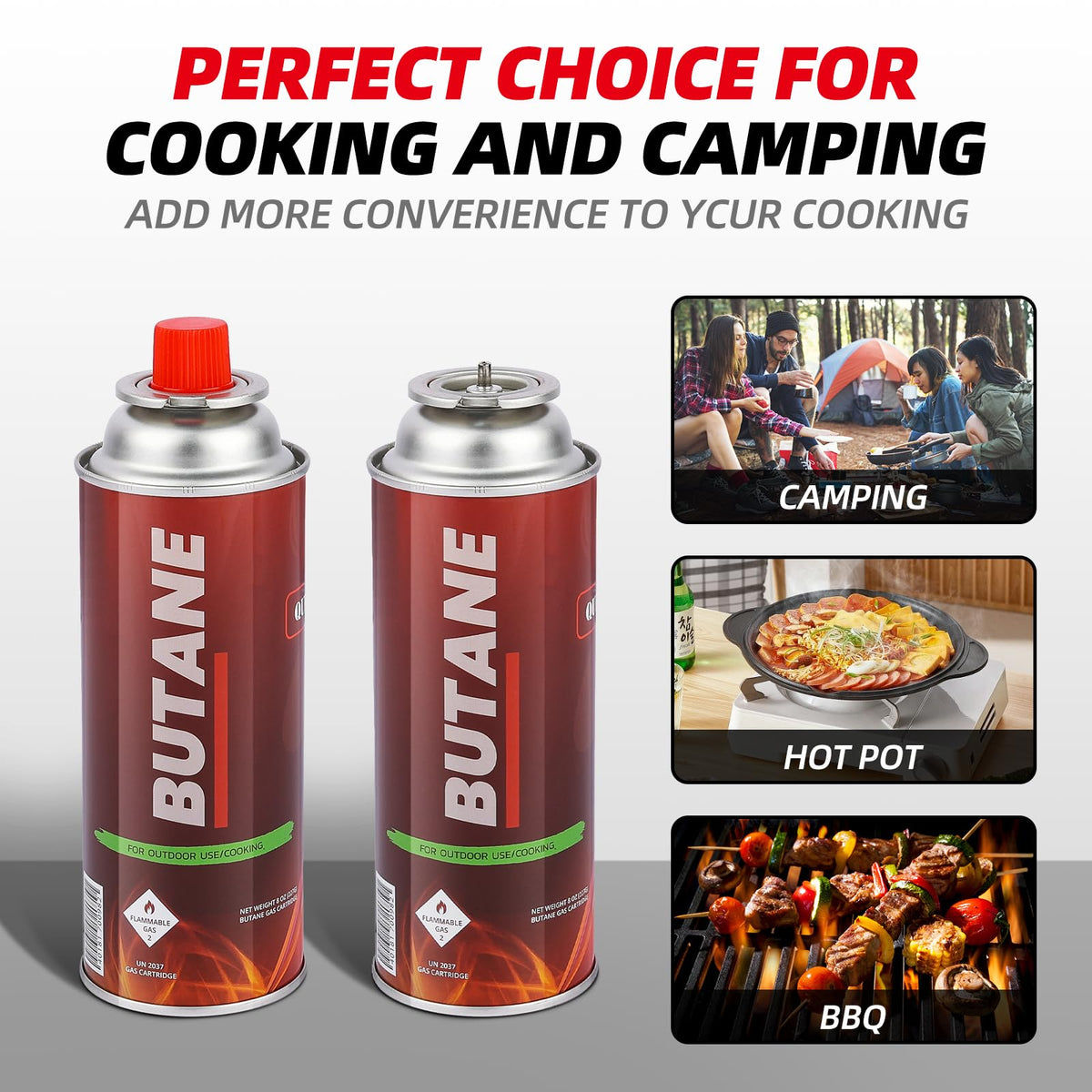 12 Pack 8oz Butane Fuel Cylinders D767
