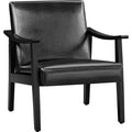 Black Faux Leather Accent Chairs Y734