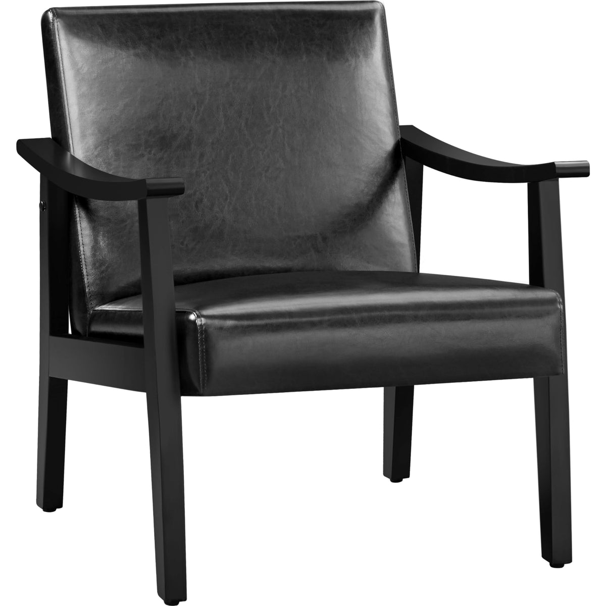 Black Faux Leather Accent Chairs Y734
