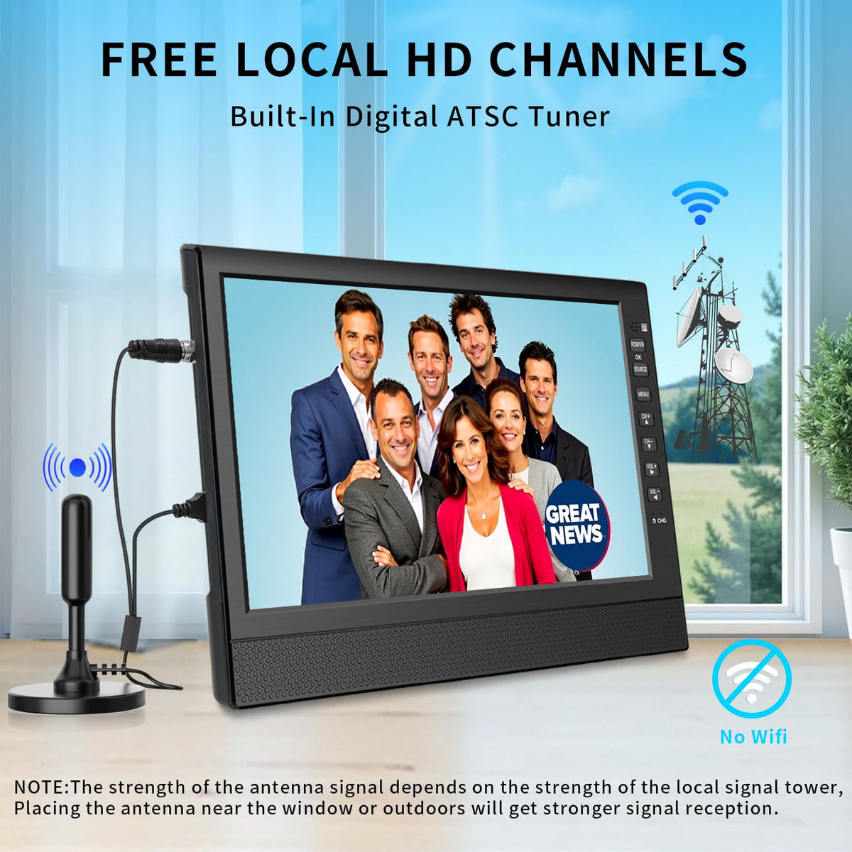 12” Portable Flat Screen TV with Digital Tuner T314