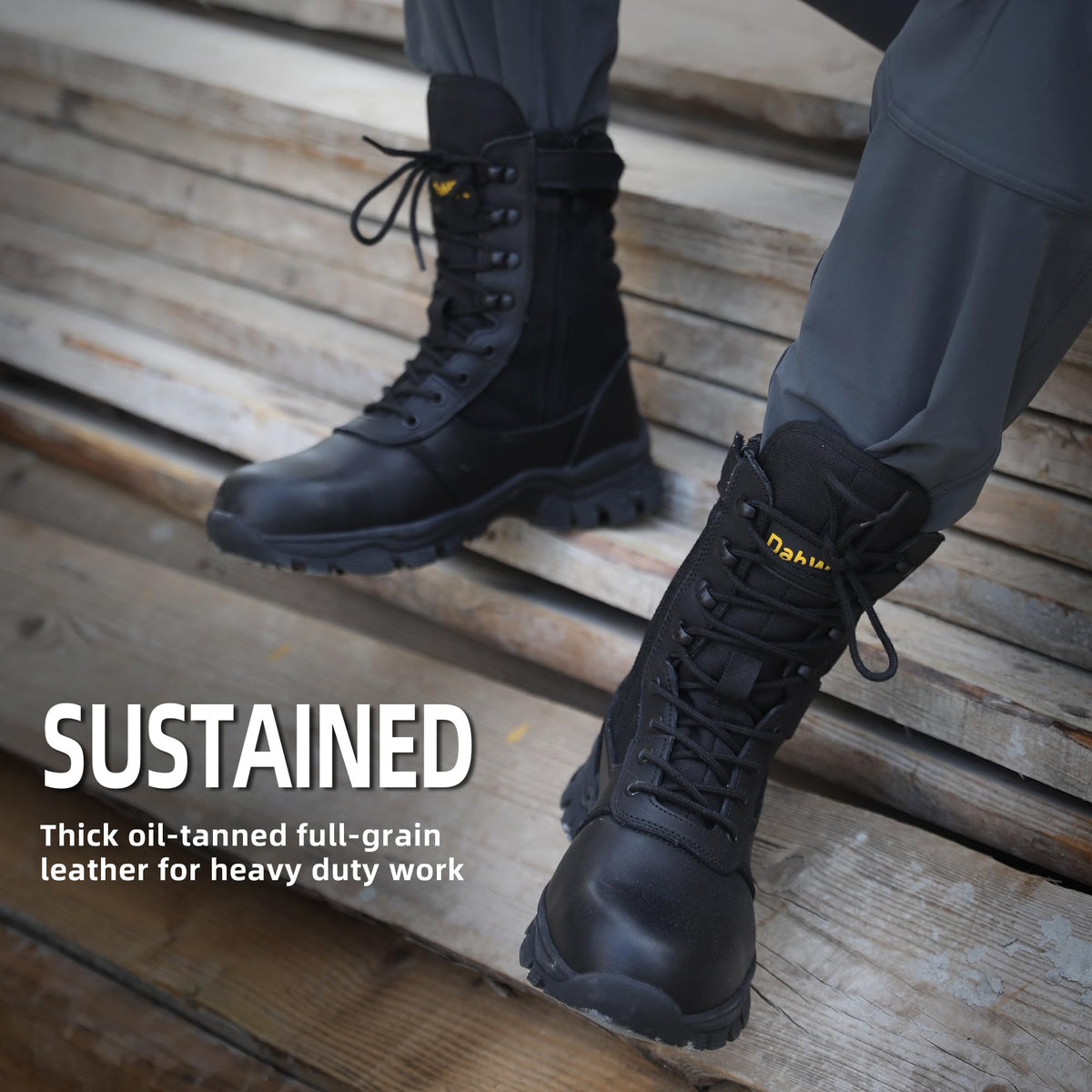 Tactical Boots Steel Toe Side Zipper 8 inches R308867