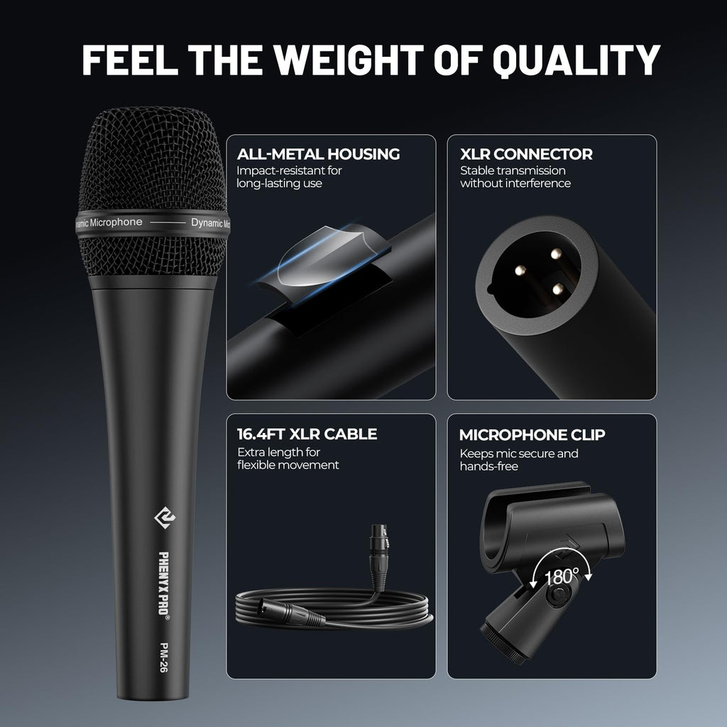 Supercardioid Dynamic Vocal Microphone with XLR Cable I633