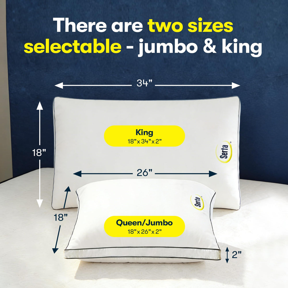 Queen Size Set of 2 Bed Pillows S857