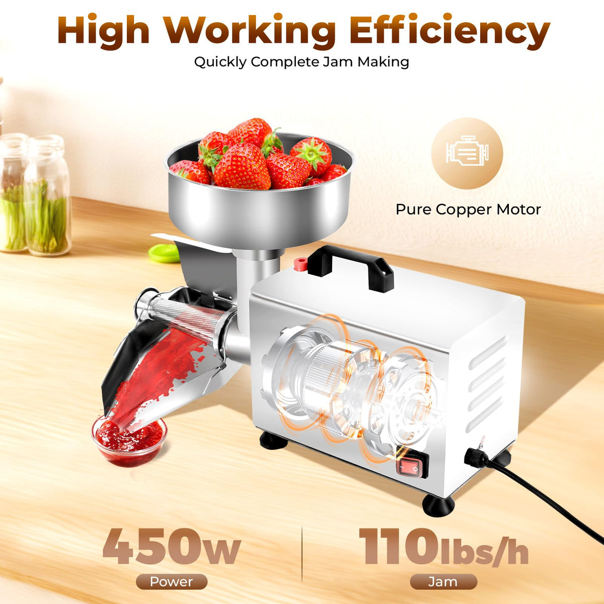 110v 450w Stainless Steel Electric Tomato Strainer T936417