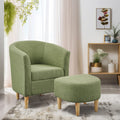Green Accent Chair with Ottoman K5039