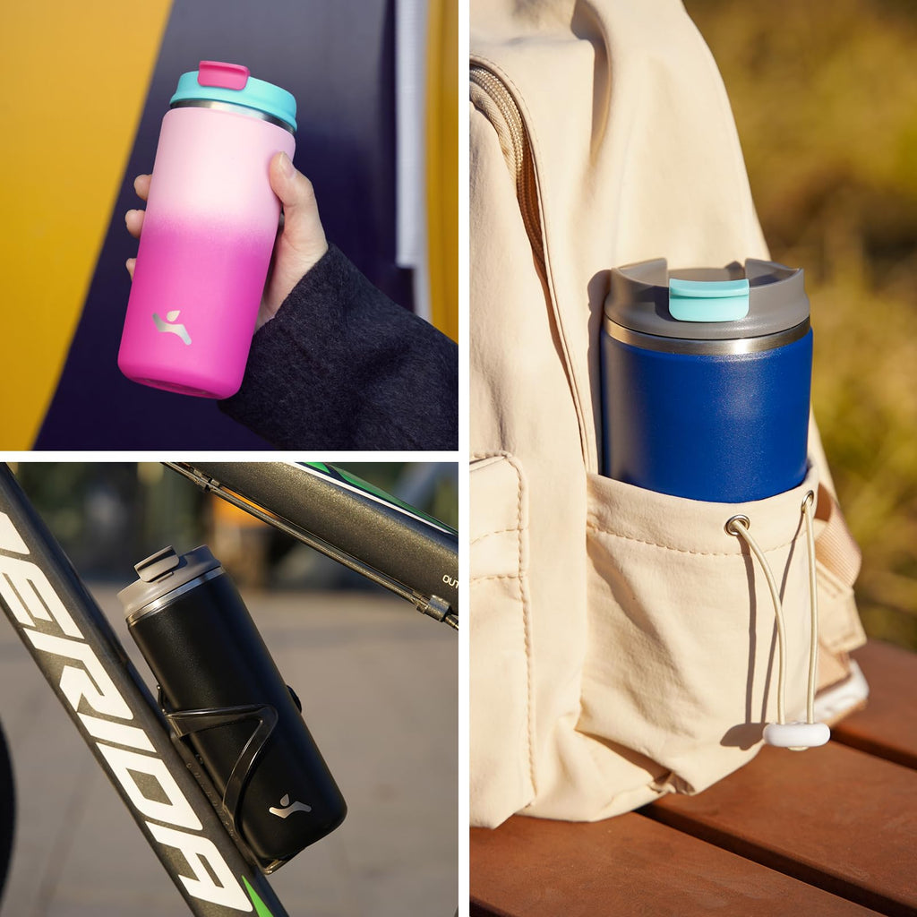 16oz Insulated Stainless Travel Coffee Mug with Lid W198