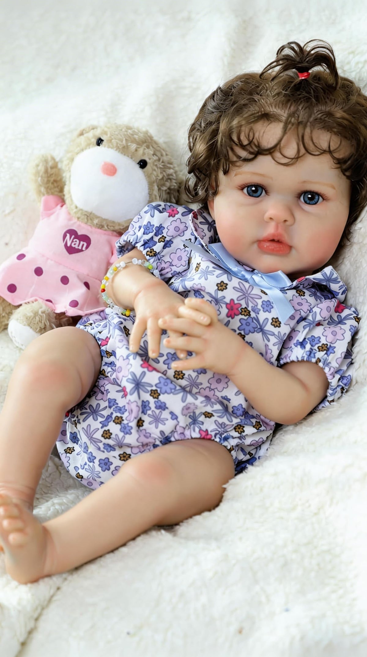 20 Inch Silicone Reborn Baby Doll with Curly Hair T698