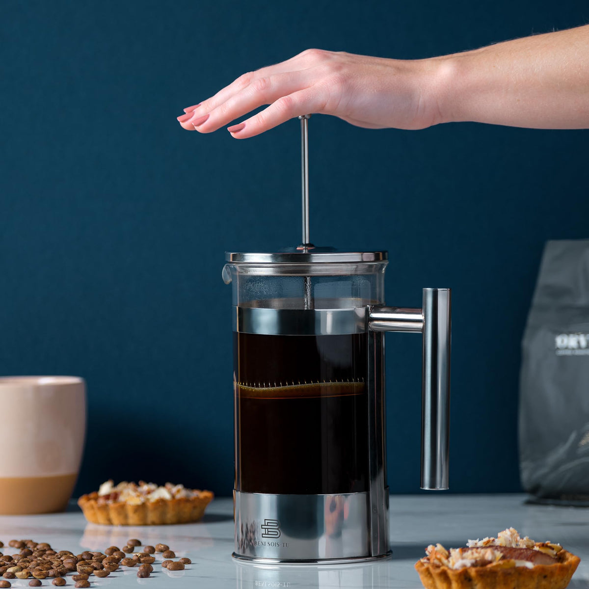 34 oz Borosilicate Glass French Press Coffee Maker O375