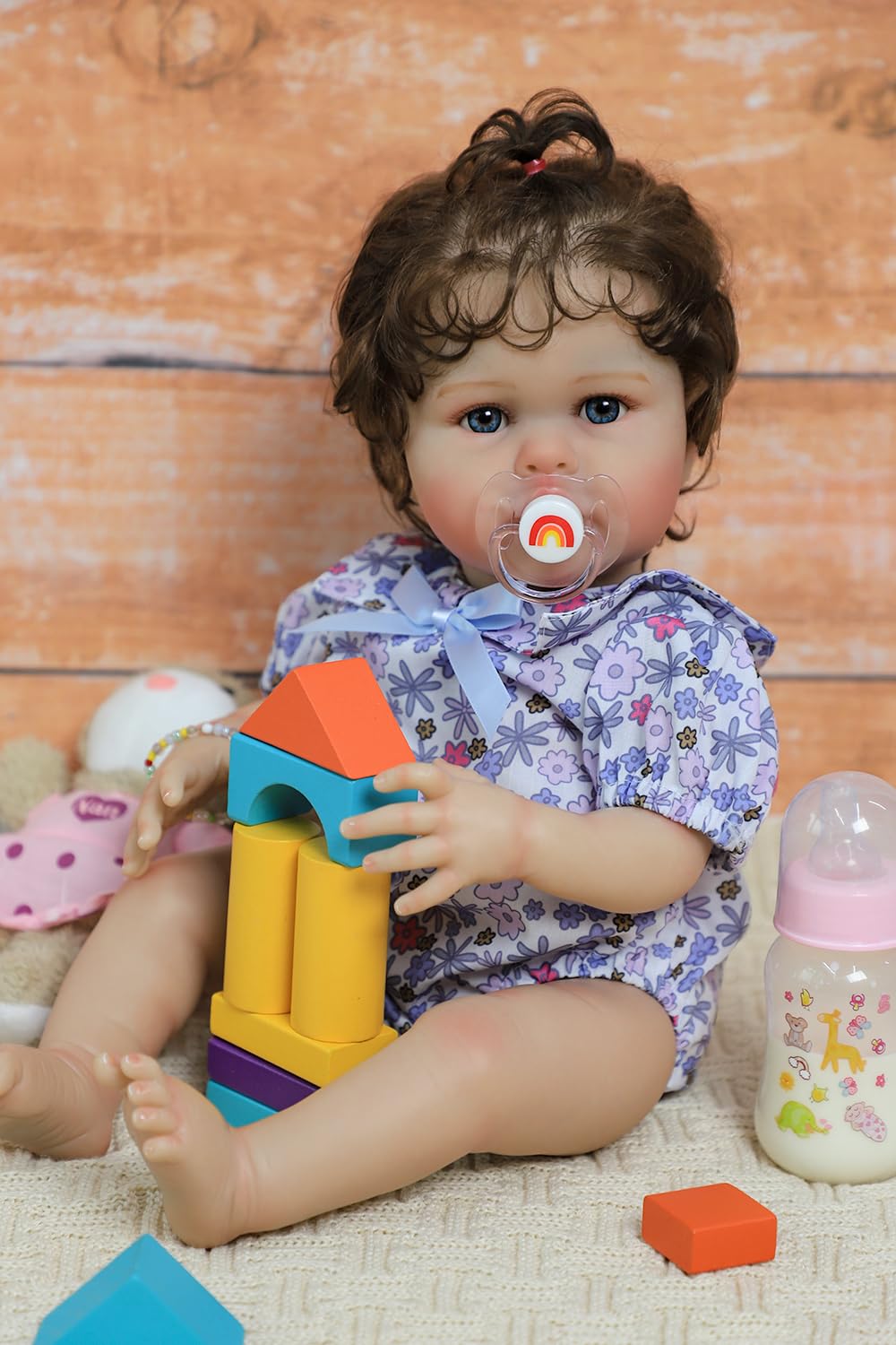 20 Inch Silicone Reborn Baby Doll with Curly Hair T698
