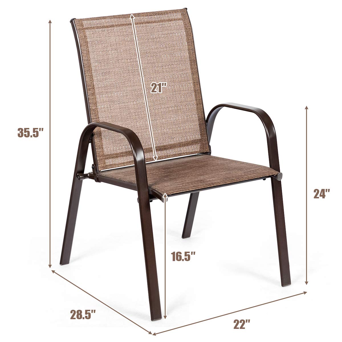2 Piece Outdoor Patio Chairs with Breathable Fabric C26229