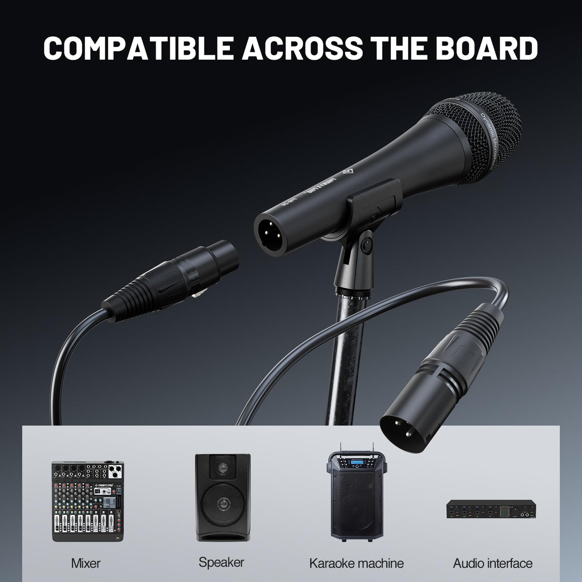 Supercardioid Dynamic Vocal Microphone with XLR Cable I633