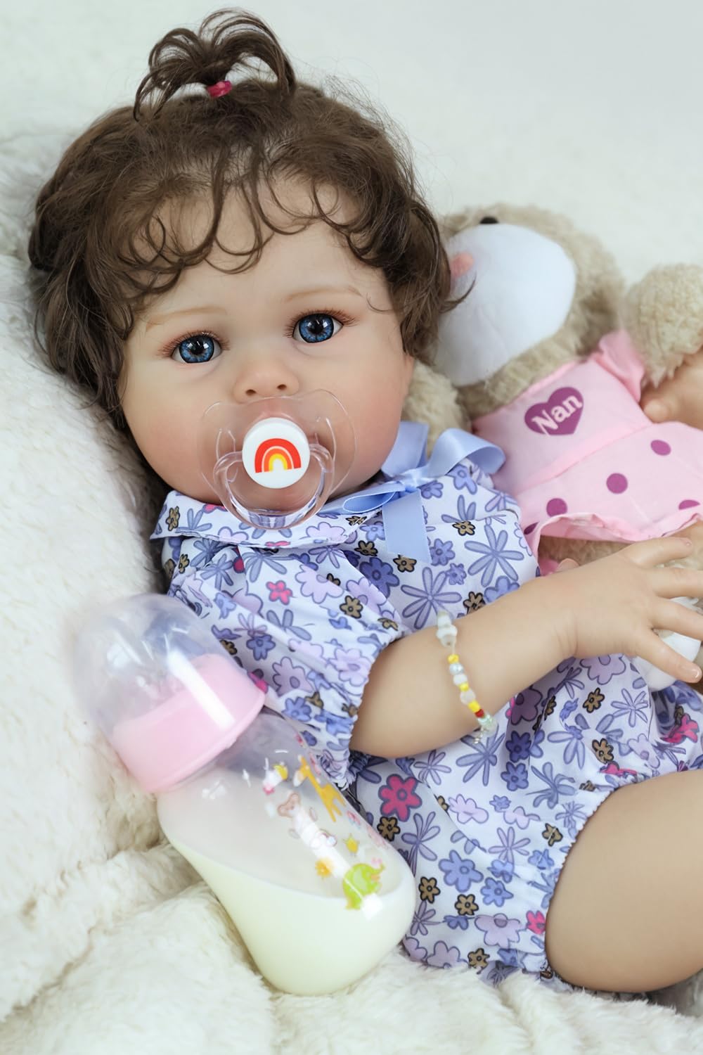 20 Inch Silicone Reborn Baby Doll with Curly Hair T698